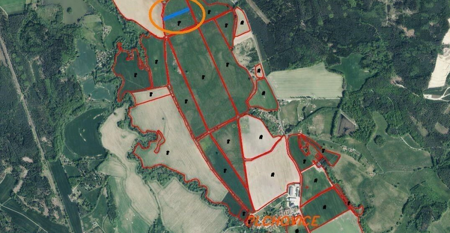 Prodej pozemku Plchovice, podílové spoluvlastnictví 1/2